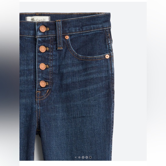 Madewell 10” High Rise Skinny Button Front Jean - Picture 5 of 6
